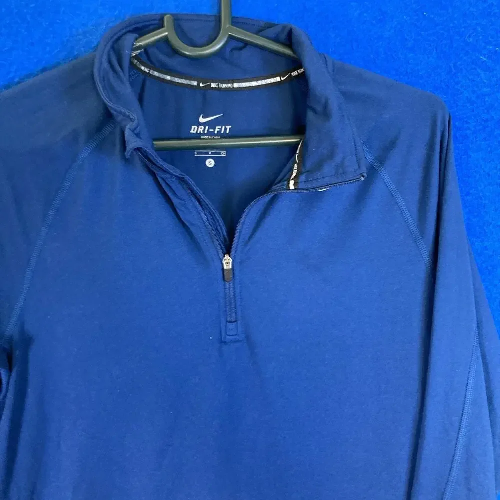 Nike Element Running 1/4 Zip Dri-Fit Pullover Long Sleeve Blue Mens Size Small